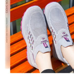 Women Vulcanized ShoesHigh Quality Breathable Mesh Women Sneakers Soft Slip On Flats Shoes Women Loafers Walking Flat