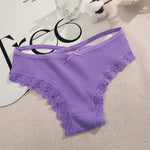 4PCS Cotton Seamless Panties Hollow Sexy Design Unique Low Waist Women Panties Breathable Girls Underwear Soft Lingerie S-XL