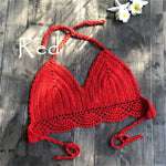 S - XL 9 Colors Crochet Knitted Bikini Top Female Swimsuit Women Swimwear Bather Bathing Suit Swim Hollow Out Beach Top V4194
