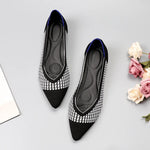 Women's Shoes Mesh Breathable Pointed Toe Flat 2026 Fashion Soft Bottom Knitted Shoes Female Casual Slip on Footwear Loafers
