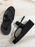 Women Leisure Wedges Sandals Summer Platform Shoes Light Weight Soft EVA Sole Girls Beach Street Flip Flops Plus Size 41 Sandal