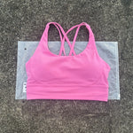 Solid Color Women Fitness Yoga Bra Top Soft Tight Comprehensive Training Jogging Gym Sports Underwear Cross Back With Chest Pad