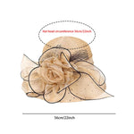 Women's Organza Flower Sun Hat Wide Brim Bucket Cap Wedding Church Dress Hat Fascinator Bridal Tea Party Hat