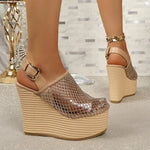 Platforms Sandals WomenWedges High HeelSandals Summer Pointed Toe Fashion Shoes