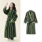 Ladies Thick Coral Fleece Extra Long Bathrobe Couple Sleepwear Set Warm Winter Dressing Gown Soft Loose Home Robe Loungewear
