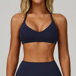 Gym Bras Cross Shoulder Straps Sports Underwear Anti-Sweat Fitness Top Women Yoga Bra Shockproof Crop Top Push Up Workout Tops