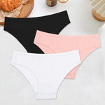 3PCS Women's Cotton Briefs Panties Female Sexy Low Waist Underwear M-XL Breathable Panty Girls Comfortable Intimates Lingerie