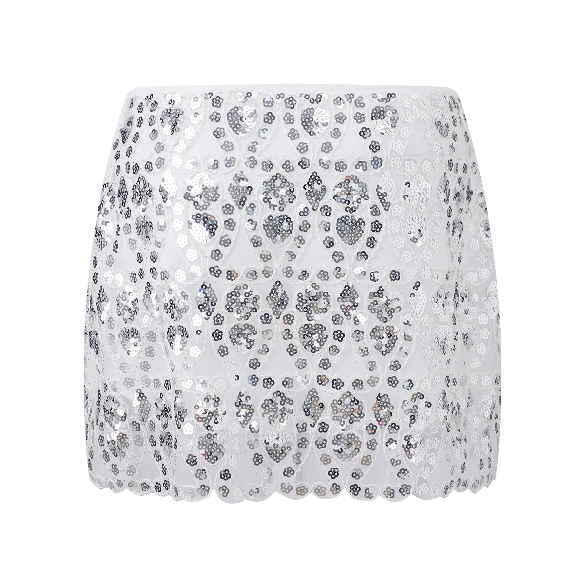 Womens Summer Sequined Mini Skirt Slim Fit Stylish Beaded Geometric Pattern Low Rise Short Skirts