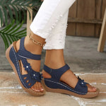Womens Flower Wedge Sandals 2026 Summer PlatformChunky Heel Open Toe Beach Shoes