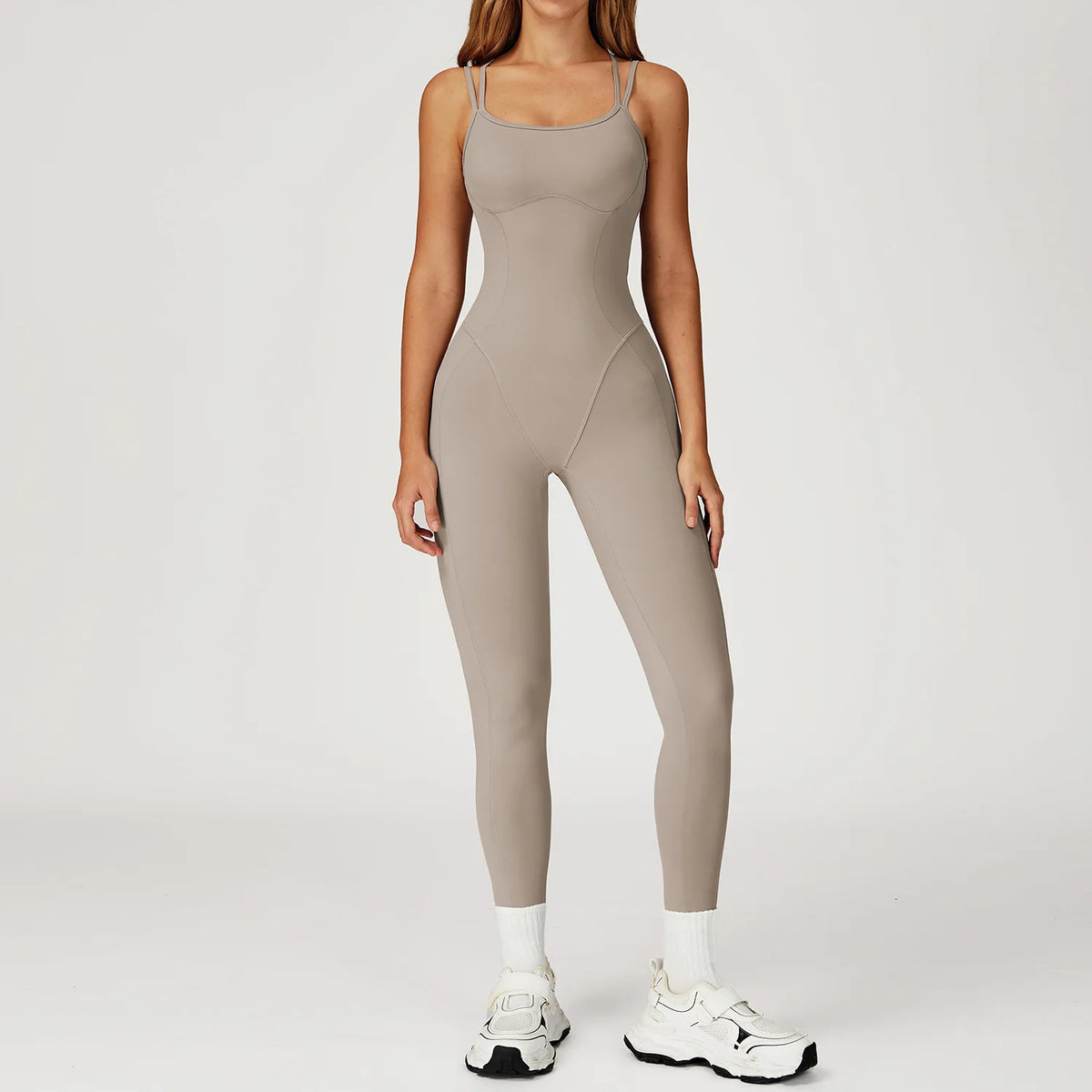 Hearuisavy Female Jumpsuit Long Elegant Sports Bodysuit Woman Gym Clothes Strappy Fitness Overalls Push Up Pilates Yoga Leotard