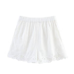 Foridol White Cotton Shorts Set Outfits Women Hollow Out Embroidery Two Pieces Set Outfits Shirt Shorts Matching Set Summer