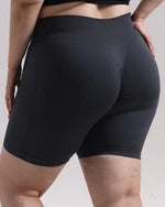 STOUREG Women's Plus Size Seamless Yoga Shorts High Support Quick Dry Fitness Running Gym Shorts