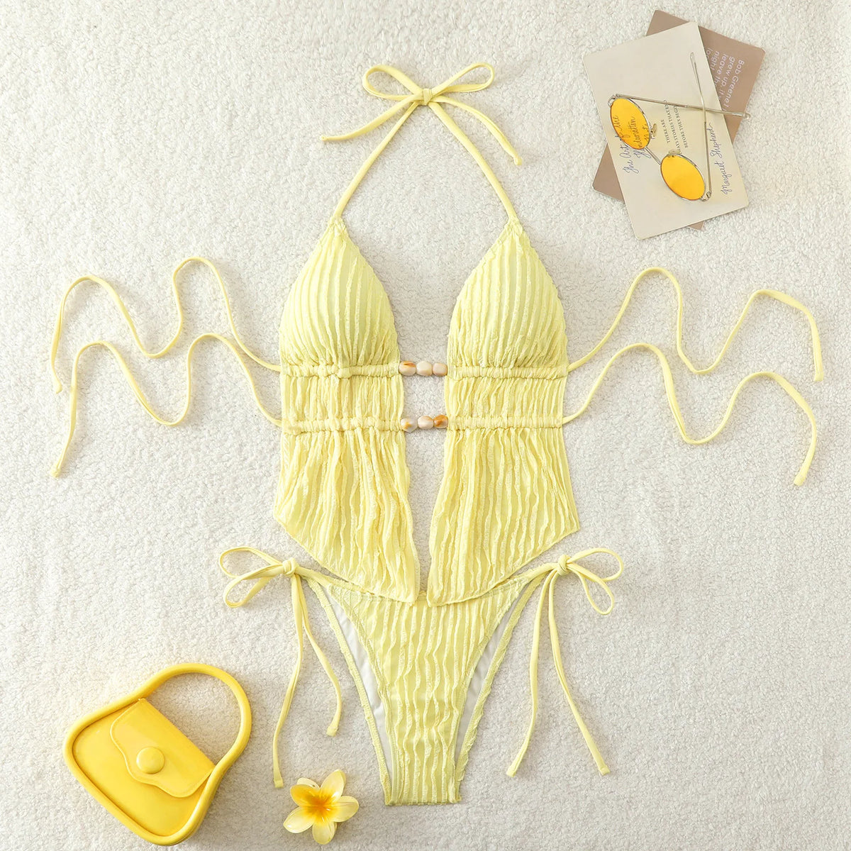 New Sexy Shell Linked String Bikini 2026 Women Swimwear Female Swimsuit Two Pieces Thong Bikini Set Bather Bathing Suit Beach