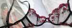 French Floral Bra Set Women | Sweet Sexy Sheer Mesh Lace, Transparent Underwear Set | Practical & Feminine MOYISU Sexy Panty Set