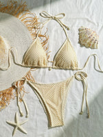 DEKA White Shell String Bikini Women Luxury Push Up Bra Tie Side Thong Swimsuit Brazilian Beach Bathing Suit Micro Swimwear