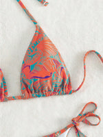 Sexy String Bikini 2024 Two Pieces Print Swimsuit Female Swimwear Women Thong Bikinis Set Bather Beachwear Bathing Suit Pool
