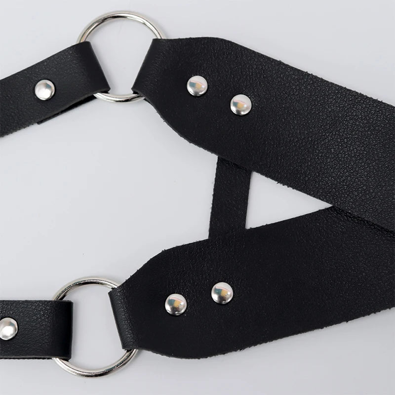 Cosplay Exotic Leather Mask Women Men Games Half Face Mask BDSM Bracelet Adjustable For Couples Bondage Set Adult Toys Supplies