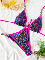 Shiny Colorful Sequins Diamond Bikini Women Swimsuit Female Swimwear Two-pieces Bikini Set Bather Bathing Suit Swim Beach Wear