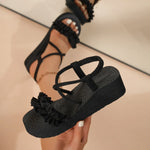 Women Summer Wedges Sandals Light Weight Indoor Street Platform Shoes Thick Sole Bohemia Style Girls Student Beach Sandalias