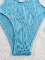 S - XXL Halter V Neck Wrinkled Female Swimwear One Piece Swimsuit Women Backless Monokini High Cut Bathing Suit Swim Beach Wear