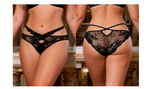 Red Lace Criss Cross Panty for Women See Through Mesh Hollow Out Bow Thong Underwear Plus Size M-3XL