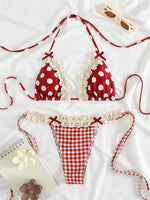 New Printed Bikinis Set Ruffles Swimwear Women Bandage Swimsuits Patchwork Bathing Suit Triangle Biquini Mujer Beachwear Summer