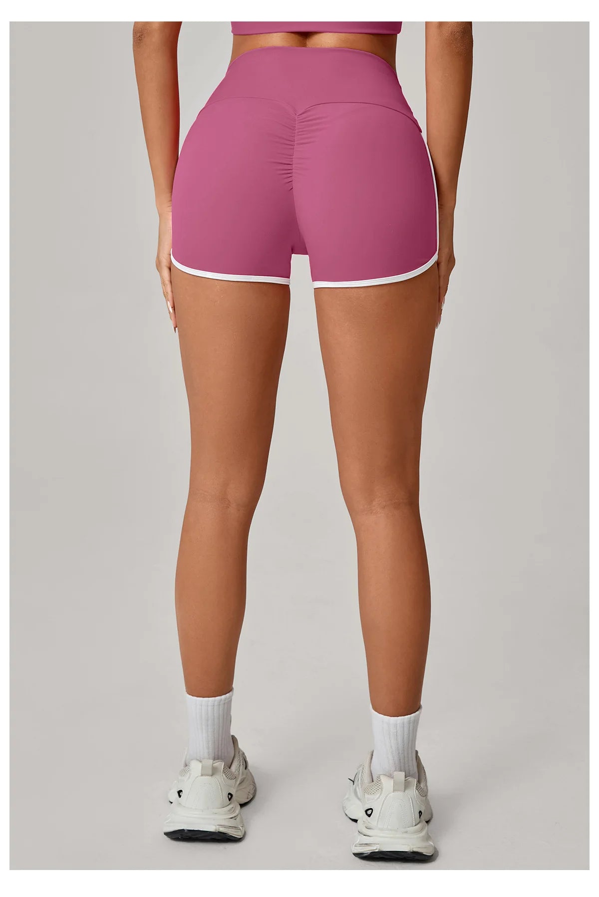 Color Blocking Patchwork Yoga Shorts Women Tight Fitting Peach Hip Lifting Sports Pants Gym Running Bike Wear Leggings