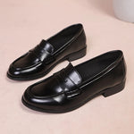 Elegant Black Pu Leather Flats Women Plus Size 42 Comfortable Low Heel Loafers Woman 2026 Slip On Dress Office Shoes Ladies