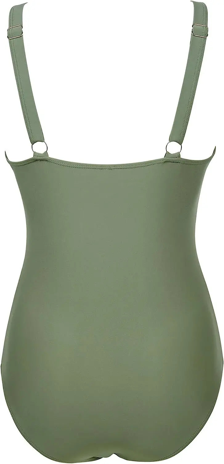 2024 Sexy One Piece Swimsuit Women Mesh Strappy Plunge Swimwear Tummy Control Bathing Suits Beach Wear Monokini Swimming Suit
