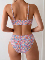 2025 Strappy Bikini High Waist Swimsuit Women Sexy Printed Swimwear Female Bathers Swimming Bathing Swimming Swim Suit Beachwear