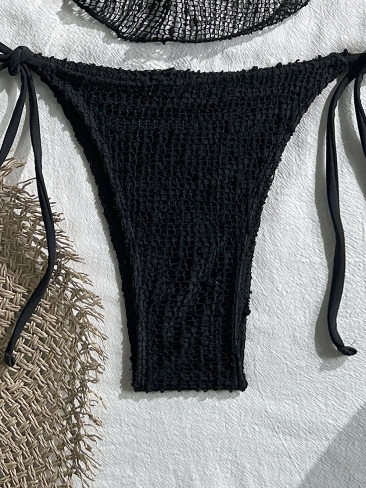 Sexy Black Mesh Draped Neckline Bikini Set 2026 Women Metal Circle Push Up Bra Triangle Swimsuit Bathing Suit Holiday Swimwear