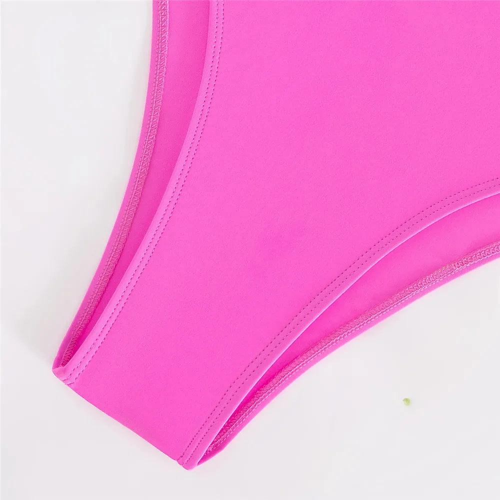 Black White Patchwork Sexy Swimsuit Women One Piece Swimwear 2026 Side Waist Hollow Out Monokini High Cut Bathing Swimming Suit