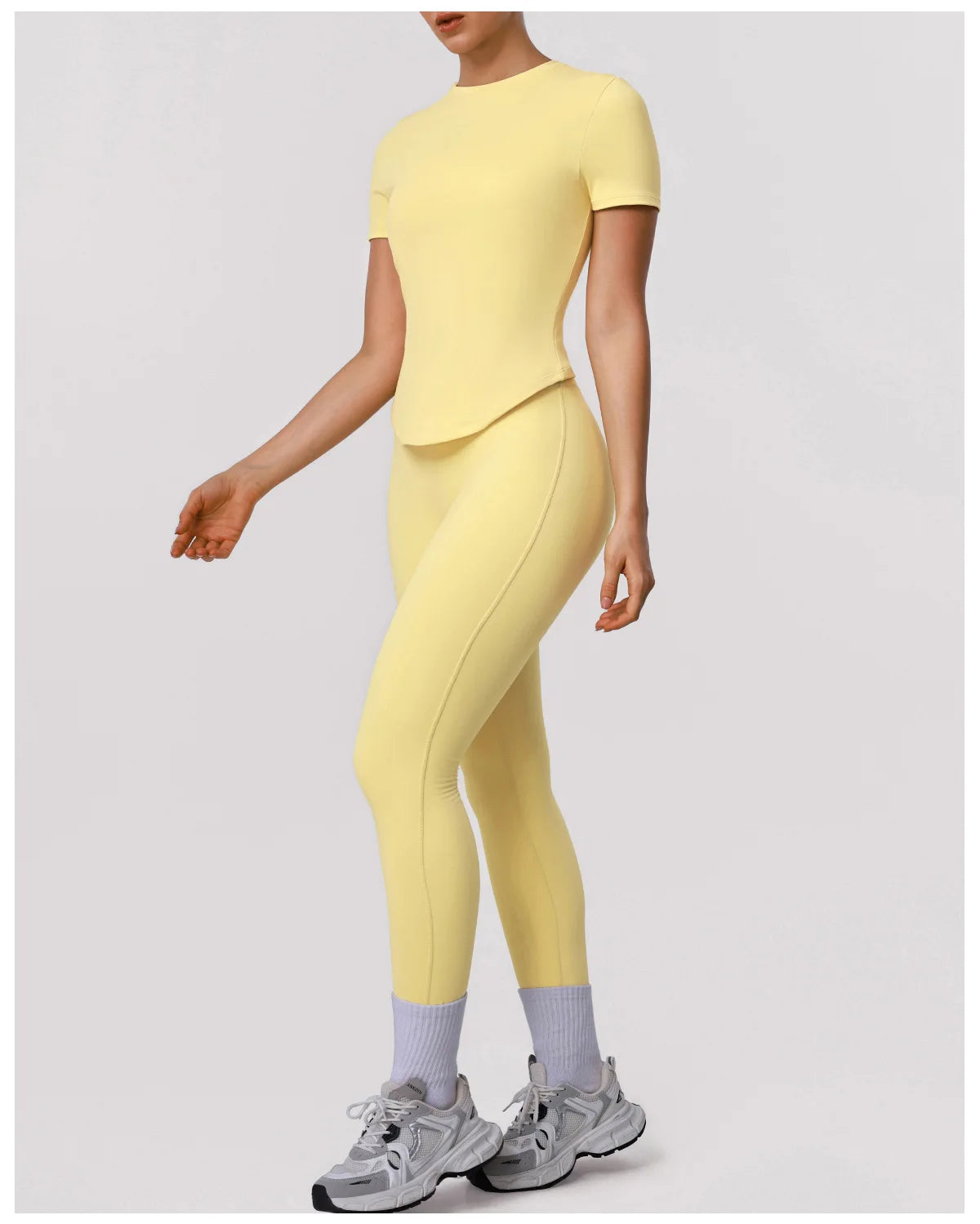 2 Pieces Sportswear Women Yoga Shorts Set Short Sleeve Sports T Shirts High Waist Hip Lifting Running Leggings Fitness Outfits
