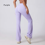 DIAS FIT JOY Women's Hip lifting flared pants high waisted yoga fitness pants sports micro flared yoga pants wide leg pants