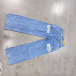 Women's Jeans Trend High-Waisted Distressed Skinny Straight-Leg Jeans Solid Color Distressed Finish Button-Fly Zipper Trousers