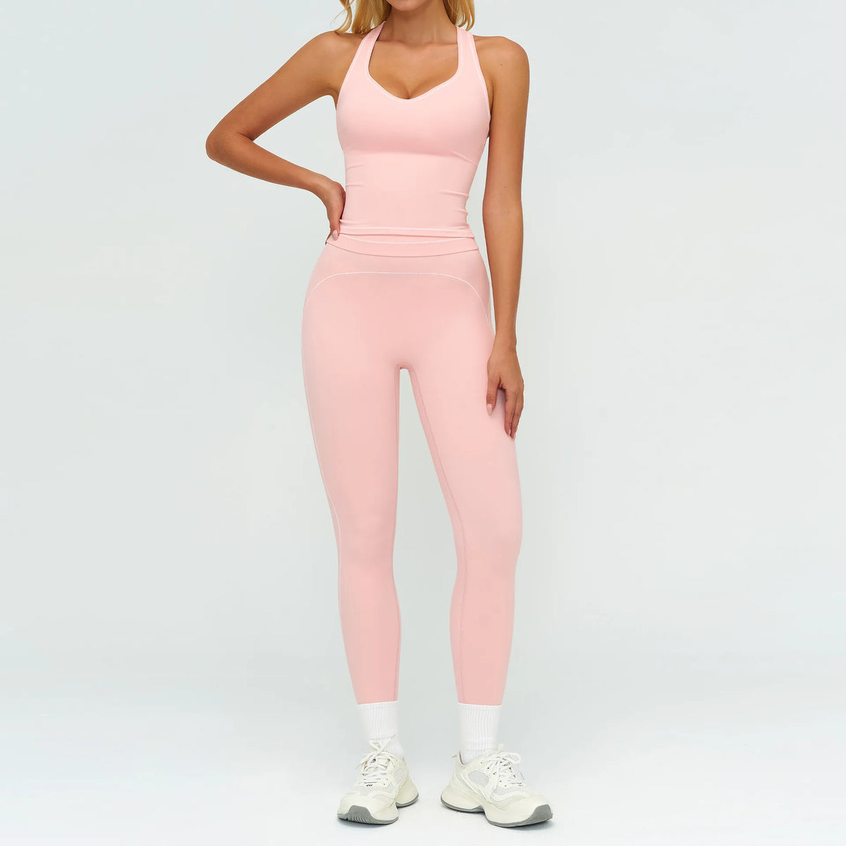 2PCS Yoga Set Gym Clothes Outdoor Sports Outfits Women Tracksuit Gym Fitness Suits Workout Long Sleeved Flared Pants Sportswear