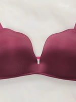 Women's sexy shell shaped bra with seamless gathering push ups and transparent shoulder straps for daily comfort underwear B2077