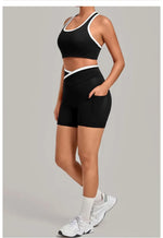 Women's Seamless Yoga Sets Sports Fitness High Waist Hip-lifting Shorts Back Beauty Sleeveless Suits Gym Training Workout Sets