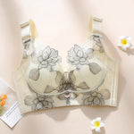 Women's Push up Bras Adjustable New Wireless Bras Women Flower embroidery Bra Underwear Large Size 36-52 CDE Cup Underwear Women