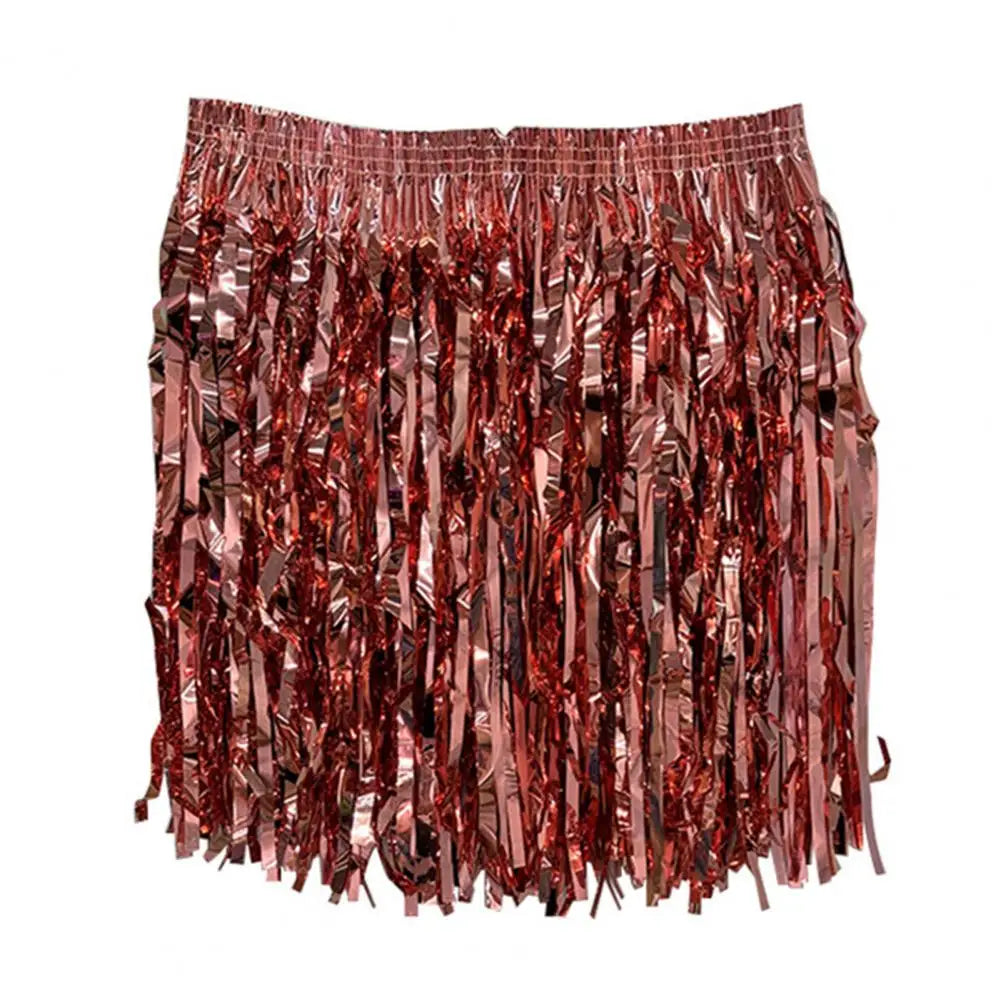 Sequin Cheerleading Team Dress for Adults Kids Rain Skirt Dance Costume Streamer Fringe Half Skirt for Beach Parties