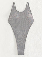 Sexy Ribbed Cross Backless Women Monokini Micro String Thong Swimwear One Piece Swimsuit Female High Cut Bathing Suit Swim Lady