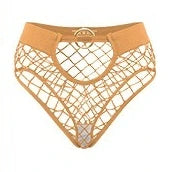 New Style Mesh Sexy Women's Panties Solid Color Mid High Waist Fishnet Lingerie Ladies Hollow Out Transparent Elasticity Briefs