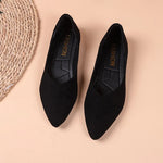 Women Suede Pointed Toe Flat Shoes V‑Cut Slip On Soft Sole Large Size Multi‑Color Casual Comfort Dress Daily Office Ballet Flats