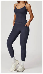 2-Piece Women's Fashion Yoga Set Beautiful Back Slimming Naked Comfort Set Outdoor Sports Running Fitness Leisure Set