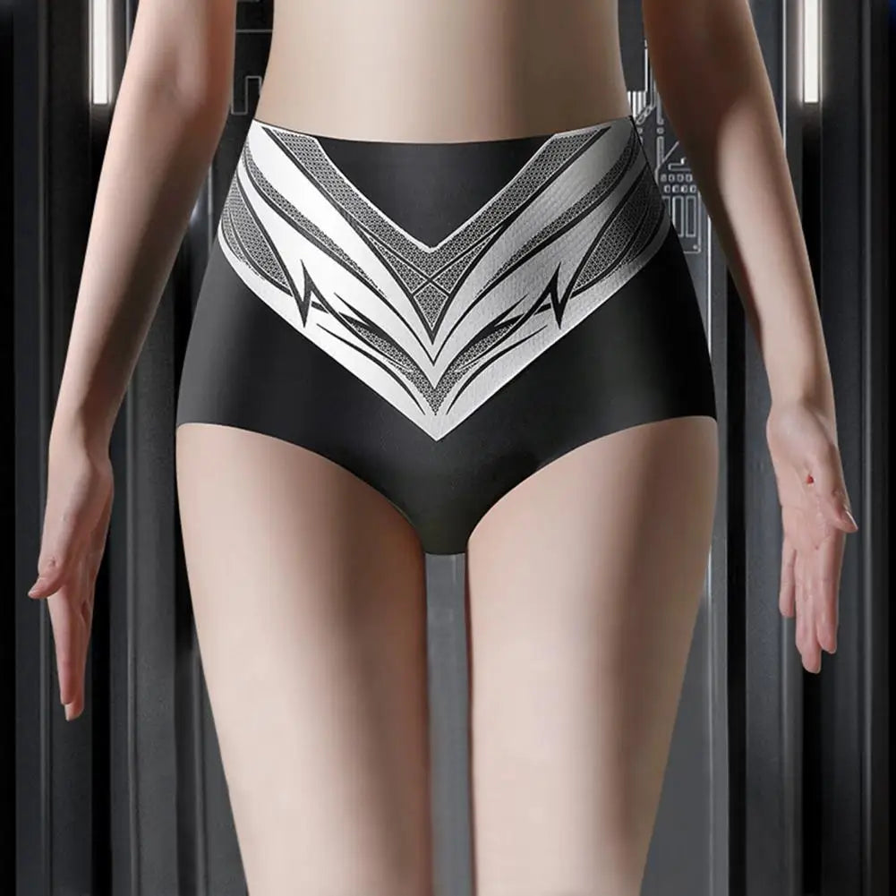 Women Underpants High Waist Slimming Tummy Control Seamless Elastic Briefs Female Underwear for Daily Wear Sport