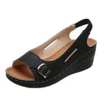 Summer Sandals Women Fish Mouth Fashion Comfort Roman Shoes Buckle Peep Toe Casual Beach Wedge Platform Female Sandals