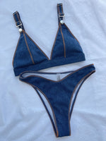 DEKA Sexy Brazilian Women Swimwear Denim Bikini Set Blue High Cut Bikini Female Swimsuit Two-pieces Bather Bathing Suit Swim