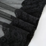 FDYOUI Sexy Lace Patchwork Mesh Long Dress Women Spaghetti Strap See-through Evening Party Dresses White Black Night Club Outfit