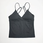 NCLAGEN Gym Yoga Tops Women Vision Twist Front Longline Top Quick Dry Thin Strap Workout Vest Push-up Pilates Fitness Tank