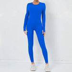 Women's Seamless Yoga Jumpsuits Backless Sexy Long-Sleeved One-Piece Butt-Lifting Gym Nude Feel Workout Gym Training Bodysuits